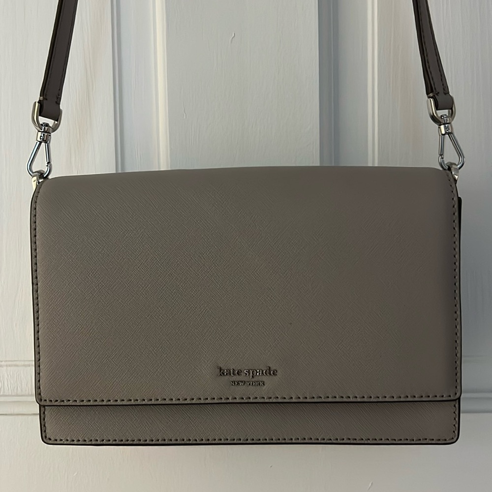 Kate Spade leather gray crossbody and shoulder chain purse